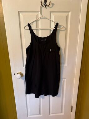 ASOS Black Sleeveless Nylon Tank Dress with Pocket Detail
